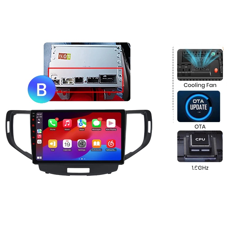 Autoradio, Smartphone-kompatibilität, Ki-sprachsteuerung, Kompatibel Mit Honda Accord 8 2008-2012, 4g-wifi 4gb-64gb B