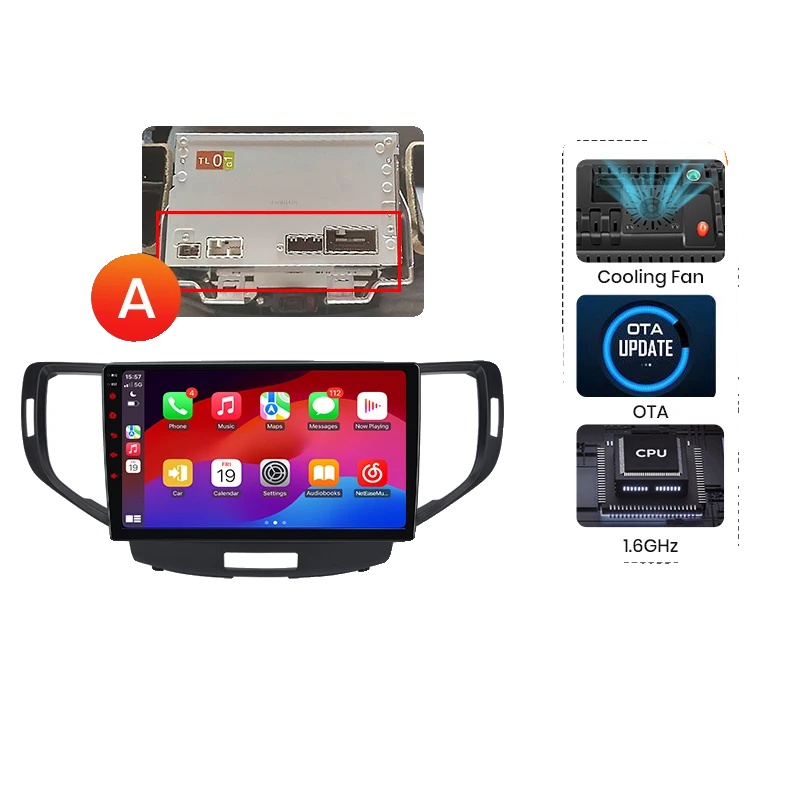 Autoradio, Smartphone-kompatibilität, Ki-sprachsteuerung, Kompatibel Mit Honda Accord 8 2008-2012, 4g-wifi 6gb-128gb A