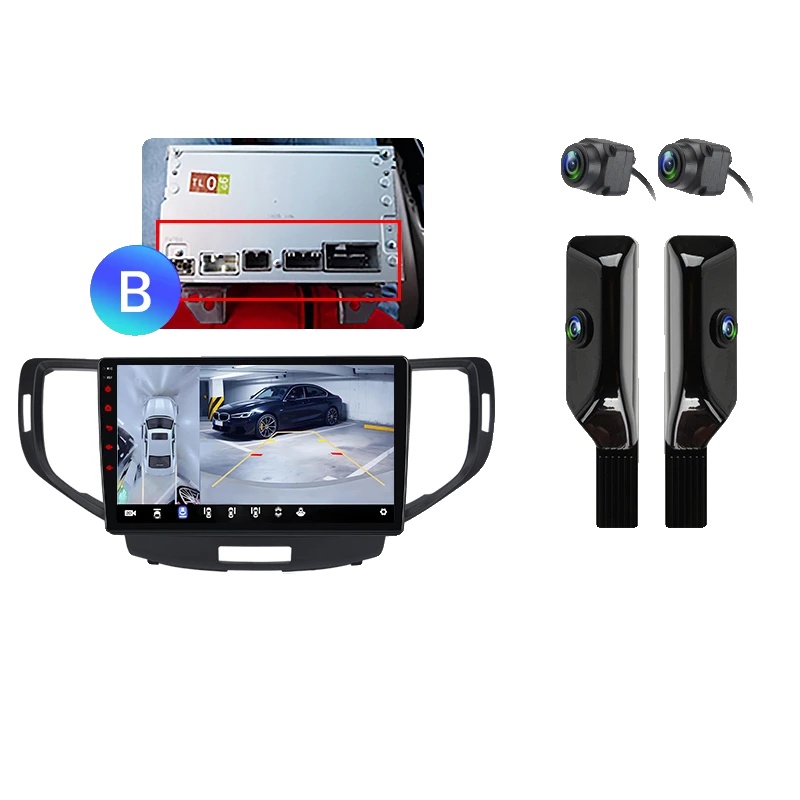 Autoradio, Smartphone-kompatibilität, Ki-sprachsteuerung, Kompatibel Mit Honda Accord 8 2008-2012, 4g-wifi 6gb-128gb 360 Kamera B