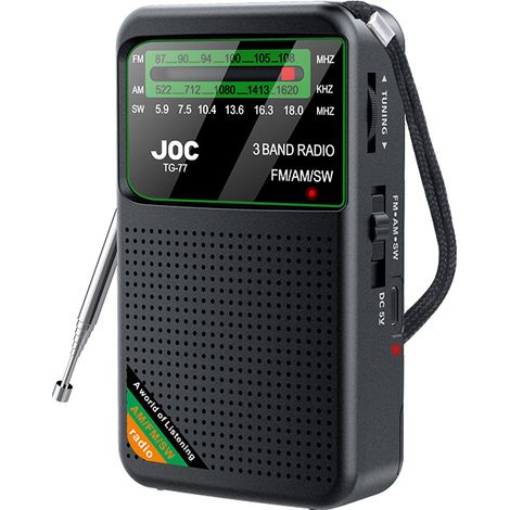 Dreiband-taschenradio, Tragbares Am/fm/kurzwellenradio Mit Batterie, Fortschrittlichen Transistoren, 3,5-mm-kopfhöreranschluss, Große Lautsprecher Für Den Innen- Und Außenbereich