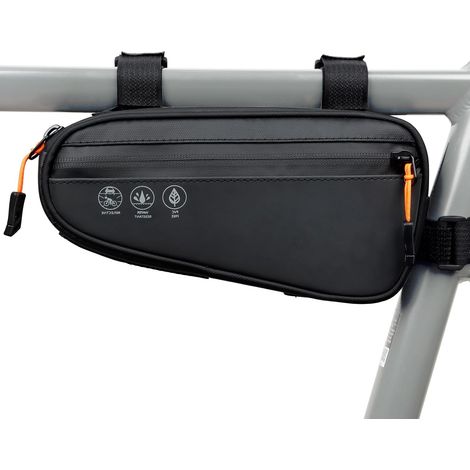 Dreieckige Fahrradtasche, Aufbewahrungstasche Mit 2 Seitentaschen, 3-in-1 Rahmentasche - Wasserdichtes Werkzeugset Für Mountainbikes Und Rennräder (1,2 Liter)