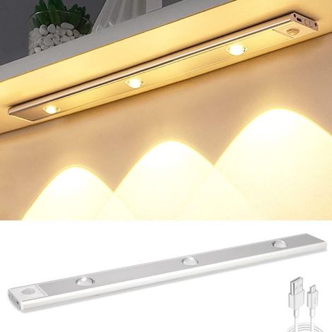 Dreifarbiger Led-bewegungsmelder Mit Variabler Intensität, Geeignet Für Küchen, Schlafzimmer, Kleiderschränke Und Abstellkammern, 1 Stück, Silber.