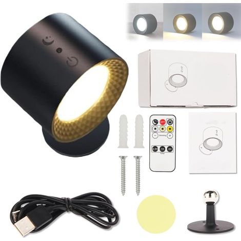 Dreifarbige, Magnetische Doppelwandleuchte – Geeignet Für Schlafzimmer, Wohnzimmer, Flure Usw. – 1 Stück, Schwarz