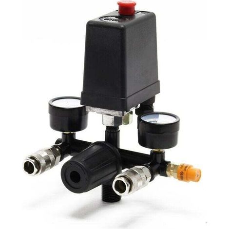 Druckregler Mit Druckschalter Für Kompressor. Druckschalter Mit 2 Anzeigen. Debuns
