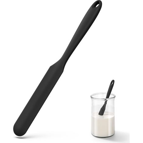 Dünner Silikonspatel, 25 Cm (10 Zoll) – Hitzebeständig Bis 315 °c (600 °f) – Flexibel – Ideal Für Erdnussbutter, Marmelade Und Zuckerguss – Schwarz