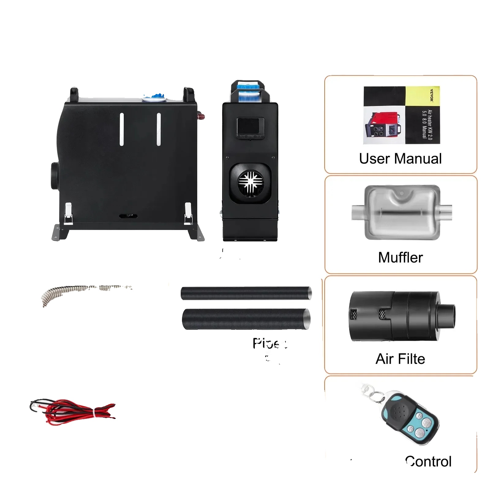 Standheizung, 5kw Diesel, Fernbedienung, 8kw Lcd Schalter Schwarz