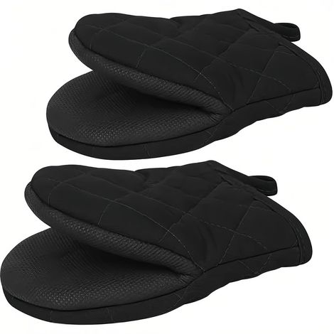 Ein Paar Hitzebeständige Küchenhandschuhe, Die Ihre Hände Vor Hohen Temperaturen Schützen, Dick Und Strapazierfähig, Geeignet Zum Kochen Und Backen.