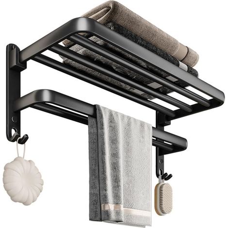 Ej.life Handtuchhalter Fürs Badezimmer, Wandmontage, Selbstklebende Handtuchstange Aus Aluminium, 58 Cm (ohne Bohren)