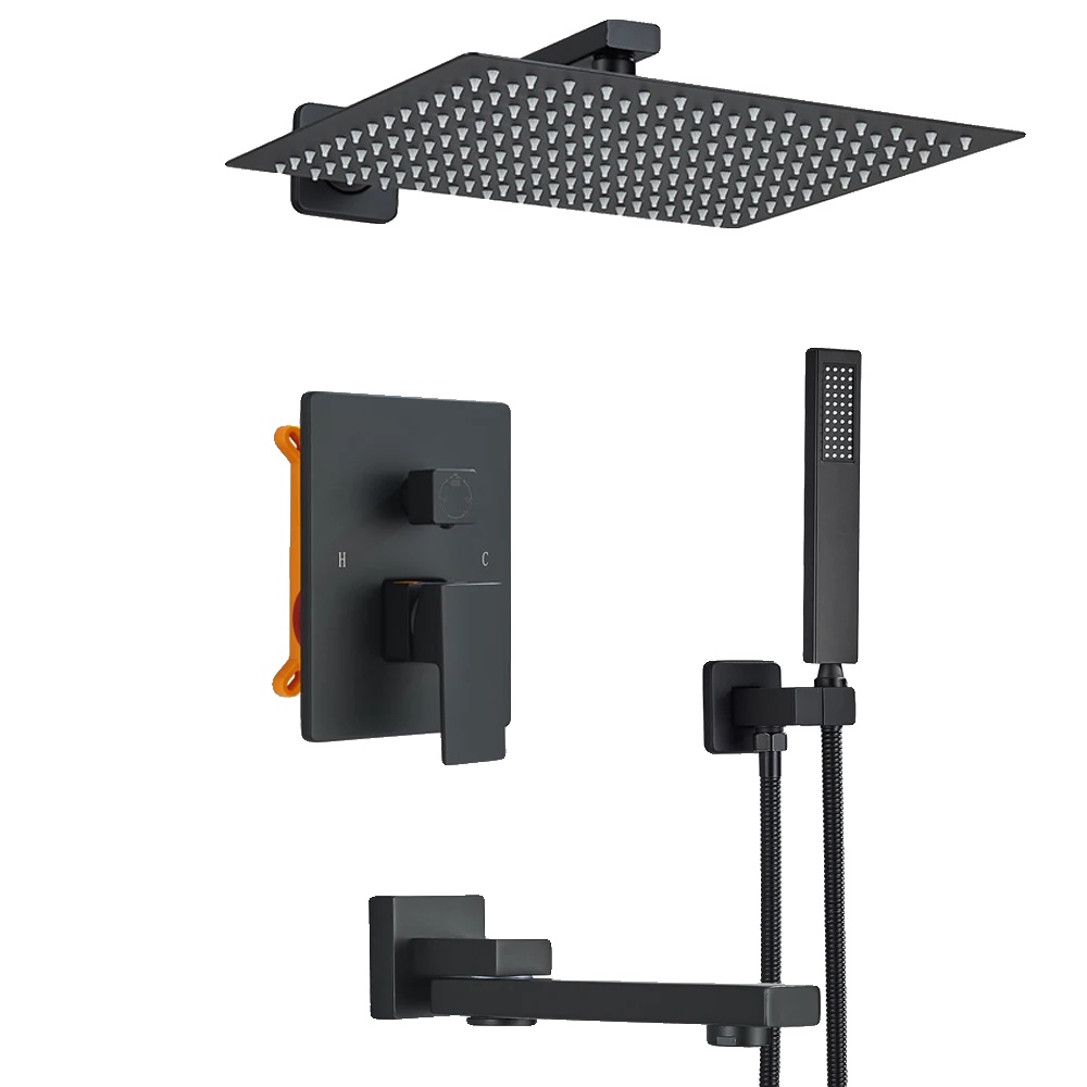 Duschset, Wandmontage, Duale Steuerungsfunktion, Wand 12 Zoll B