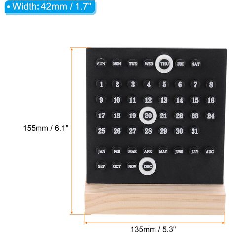 Ewiger Holzkalender, Acryl-tischkalenderständer Mit Anzeige Von Monat, Wochentag Und Datum, Geeignet Für Büros, Geschäfte, Arbeitszimmer Und Als Dekoration Für Zuhause.