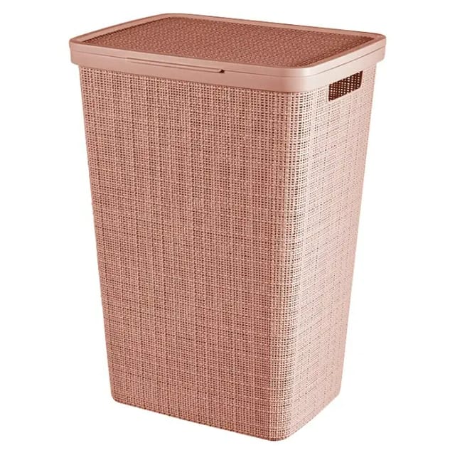 Curver Jute 58l Wäschekorb, Puderrosa