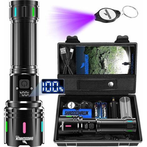 Extrem Leistungsstarke Led-taschenlampe, 30.000 Lumen, Usb-aufladbar, Taktische Taschenlampe Xhm90.2, Ip67 Wasserdicht, 5 Leuchtmodi, Für Camping, Wandern Und Notfälle
