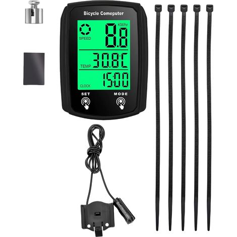Fahrradcomputer Mit 19 Funktionen, Ip54 Wasserdicht, Gps, Tachometer, Kilometerzähler, Kabelgebundener Fahrradcomputer, Touchscreen Mit Hintergrundbeleuchtung, Universeller Fahrradcomputer Für Fahrräd