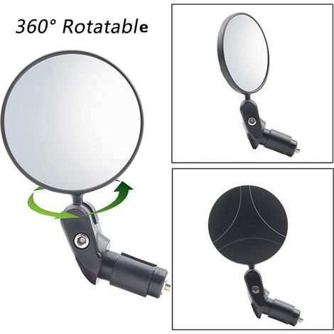 Fahrradlenkerspiegel (2 Stück), 360° Drehbare Fahrradspiegel, Verstellbare Universal-lenkerspiegel, Weitwinkel-lenkerspiegel Mit Konvexem Spiegel Für Mountainbikes