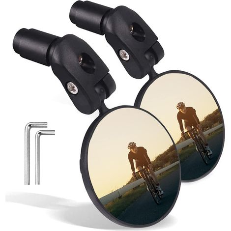 Fahrradspiegel (2er-set) - Lenkerendenspiegel - Leichter Spiegel - Sicherheitsspiegel Für Mountainbikes Und Rennräder
