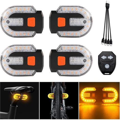Fahrradzubehör – Kabelloses, Ferngesteuertes Rücklicht – 4 Blinker – Usb-aufladbar – Rücklicht Mit Blinkern Für Mountainbikes Und Rennräder Mit Nachtsignalisierung