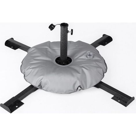 Faltbarer Sonnenschirmständer - Ideal Für Gärten, Terrassen, Cafés Usw. - 1 Set, Schwarz, Mit Ballasttasche.