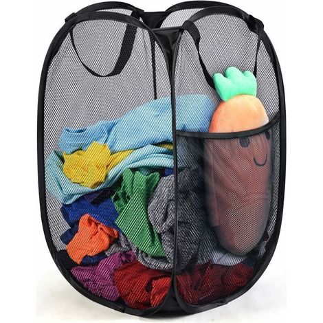 Faltbarer Wäschekorb Mit Griff, 60 X 34 X 34 Cm (schwarz), Von Debuns