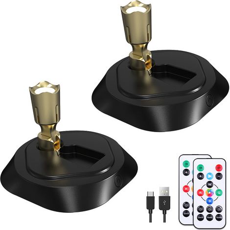 Ferngesteuerte Led-strahler (2er-set) – Batteriebetrieben, Mit Timer, Wiederaufladbar, 16 Einstellbare Farben, Dimmbar – Geeignet Zur Beleuchtung Von Kunstwerken, Gemälden Und Wänden