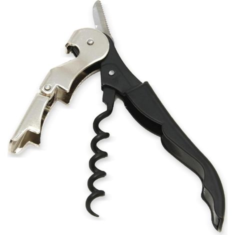 Flaschenöffner Mit Integriertem Flaschenschneider Und Flaschenöffner – Edelstahl/schwarz