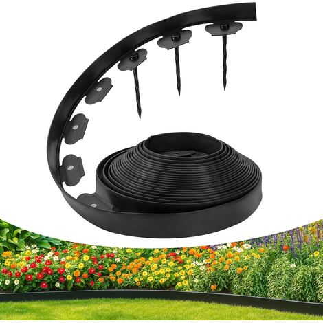 Flexible Garteneinfassung 1,5 Zoll X 10 M – 50 Pfeile Inklusive – Einfache Verlegung Ohne Graben Für Rasenflächen, Blumenbeete Und Wege