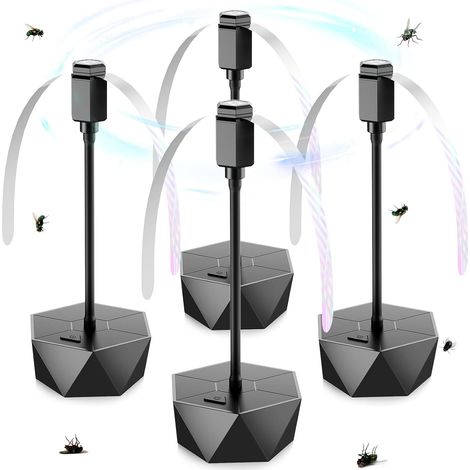 Fliegenabweisender Tischventilator, Geeignet Für Den Innen- Und Außenbereich, Mit Holografischen Flügeln, Ideal Für Picknicks, Partys, Restaurants, Küchen Und Grillabende – 4er-pack