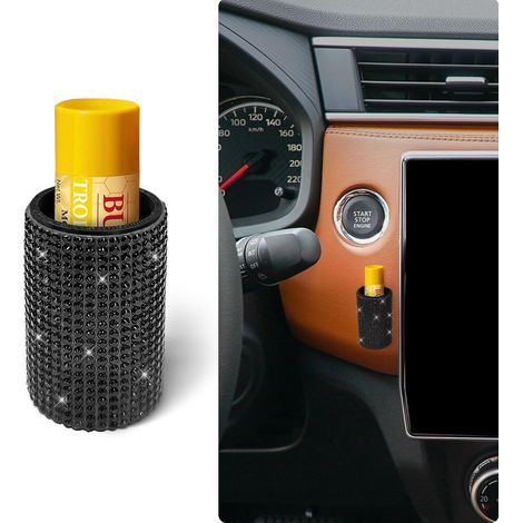 Freistehender Essstäbchenhalter Fürs Auto, Glitzernder Und Wärmeisolierender Lippenstifthalter, Autoaccessoire Mit Strasssteinen Verziert (2 X 5 Cm) - Geeignet Für Feminine Autoinnenräume