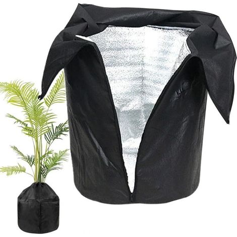 Frostschutzhülle – Für Bäume, Aus Frostbeständigem Samt, Frostsack Für Kalte Klimazonen – 45 X 50 Cm – Schwarz
