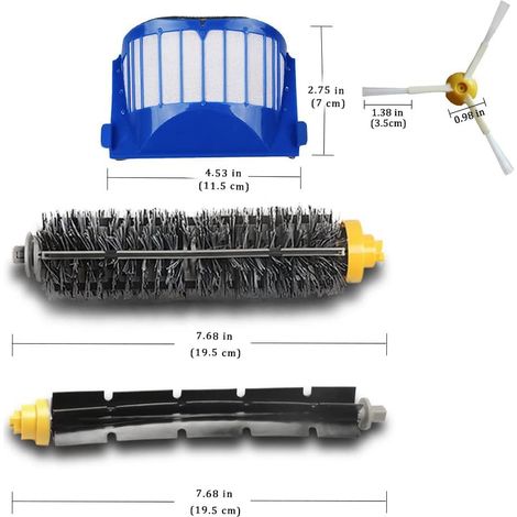 Geeignet Als Ersatzteile Für Irobot Roomba Saugroboter Der Serien 600 (690, 692, 694, 670, 660, 665, 651, 650, 614) Und 500 (595, 585, 564): Seitenbürste, Bürstenwalze, Rotierende Bürste
