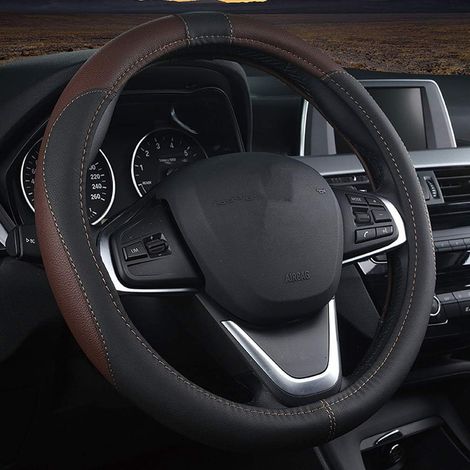 Geeignet Für Universelle Lederlenkradbezüge Für Autos, 37–38 Cm / 15 Zoll, Atmungsaktiv Und Rutschfest, Innenausstattung Für Pkw/lkw/suvs/vans Für Damen Und Herren