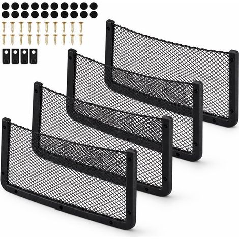 Gepäcknetz Fürs Auto – Maximale Platzersparnis – Elastisches Nylonnetz – 4er-set – Kofferraum, Türen Und Rücksitzbank – Autozubehör, Gepäcknetz