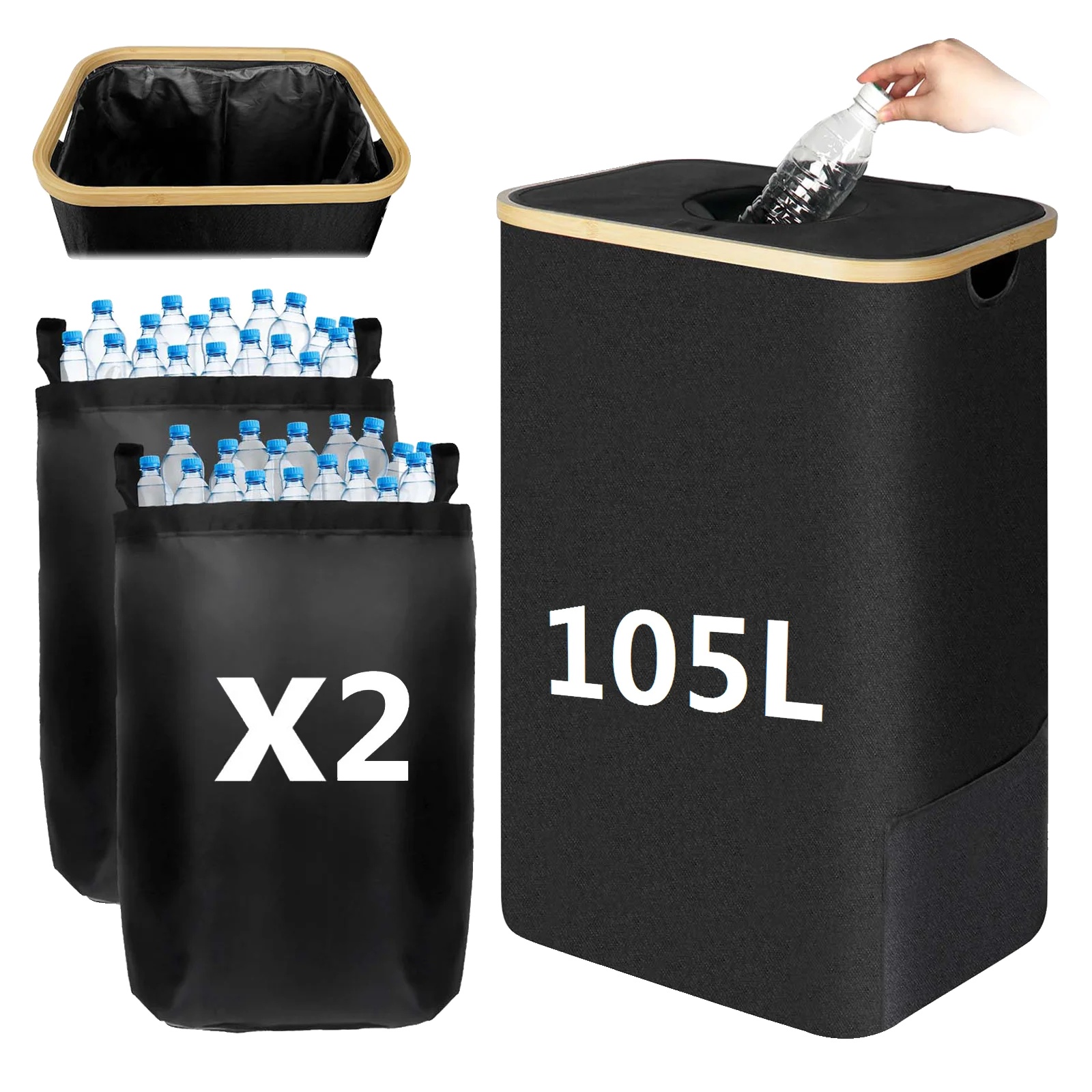 Recyclingbehälter, 105l Fassungsvermögen, Faltbares Design, 105l
