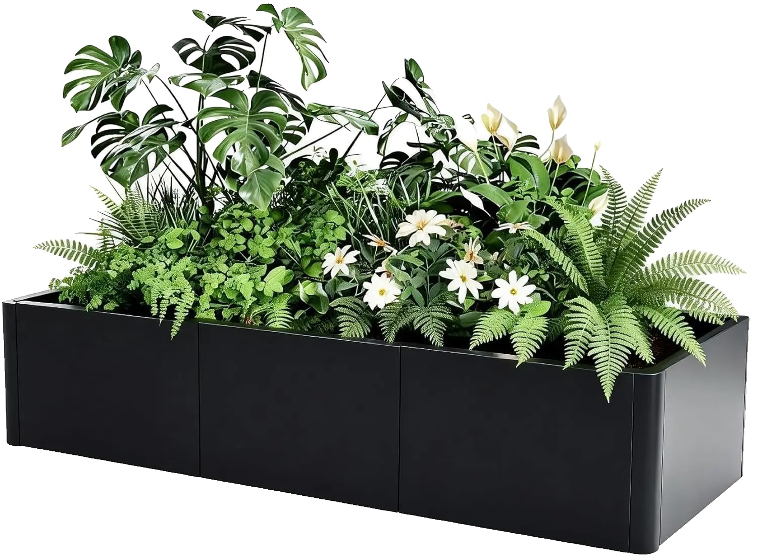 Hochbeet, Langlebiger Stahl, Werkzeugfreie Montage, 136x52x30cm