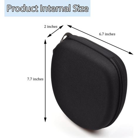 Große Schwarze Hartschalen-tragetasche/reisetasche Für Kopfhörer, Kompatibel Mit Sony Mdr-zx100, Zx110, Zx300, Zx310, Zx600, Wh-ch 720n, Wh-ch520, Jbl Tune 510bt, 720bt, Soundcore Q20/