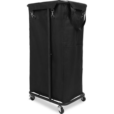 Großer Wäschekorb, Rollbarer Wäschekorb, Spielzeugaufbewahrungsorganizer Für Zuhause (schwarz)