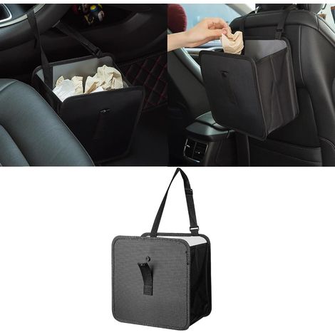Großer, Zusammenklappbarer Und Aufhängbarer Auto-mülleimer Aus Oxford-gewebe – 7 Liter, Wasserdicht Und Auslaufsicher, Auto-müllorganizer