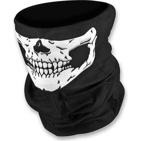 Halbgesichtsmaske Mit Totenkopf- Und Geistermotiv – Schwarze Biker-sturmhaube Für Herren Mit Originellem Design Aus Dehnbarem Und Strapazierfähigem Material – Ideal Zum Radfahren Und Wandern.