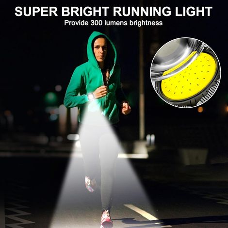 Handgelenklampe Zum Laufen – 300 Lumen, 4 Helligkeitsstufen, Wiederaufladbare Taschenlampe Mit 120° Breitem Cob-lichtstrahl, Wasserdicht Nach Ipx5 Für Läufer, Jogger Und Outdoor-abenteuer