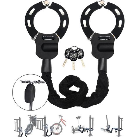 Handschellenschloss Für Elektroroller, Fahrradschloss, Handschellenschloss Aus Gehärtetem Stahl Für Xiaomi-roller, Ideal Für Roller, Fahrräder Und Kinderwagen (92 Cm).
