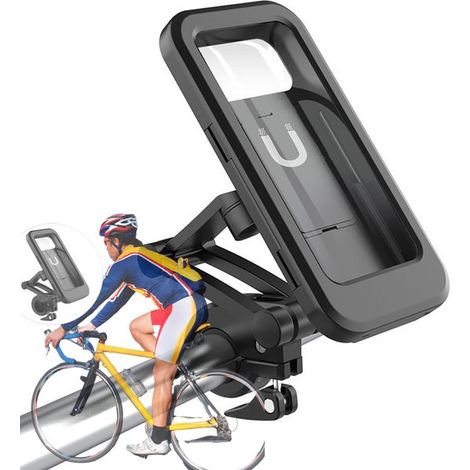 Handyhalterung Für Motorrad Und Fahrrad – Verstellbar Und 360° Drehbar – Universell – Wasserdicht Und Magnetisch – Schwarz