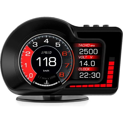 Head-up-display (hud), Digitaler Gps-tachometer, Dual-display Mit Geschwindigkeit/zeit/motordrehzahl/wassertemperatur/höhe Usw. Geschwindigkeitsbegrenzungsalarm, Test Von