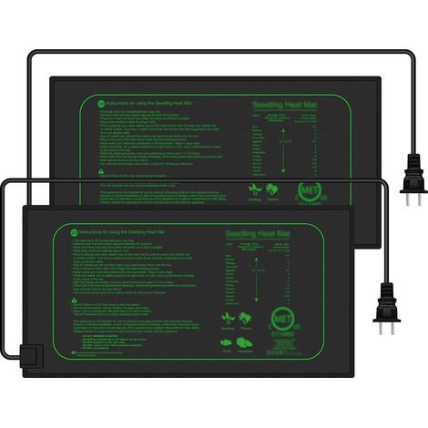 Heizmatte Für Pflanzen – 2er-pack – 21 W – Heizmatte Für Sämlinge – Geeignet Für Das Wachstum Von Sämlingen – 25,4 Cm X 52,6 Cm – Wasserdichte Heizmatte – Geeignet Für Die Pflanzenkeimung