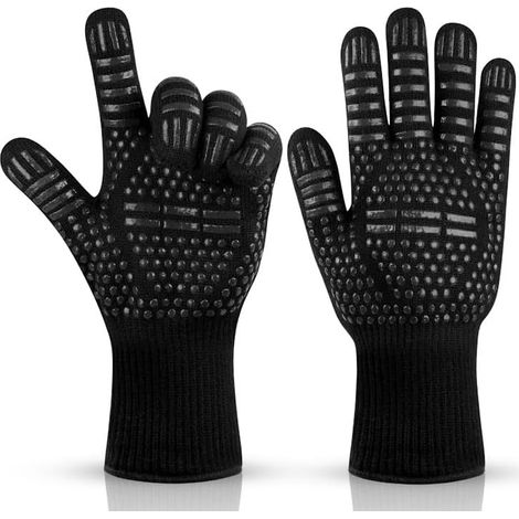 Hitzebeständige Ofen- Und Grillhandschuhe – Rutschfeste Silikonhandschuhe – Einheitsgröße – Ideal Für Backofen, Grill, Backen Und Kochen – Schwarz