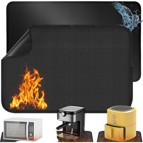 Hitzebeständige Schutzmatten – 60 X 40 Cm – Rutschfeste Untersetzer Für Heißluftfritteusen, Backöfen, Kaffeemaschinen Und Mikrowellen – Robuste Küchenmatten Für Kochgeräte