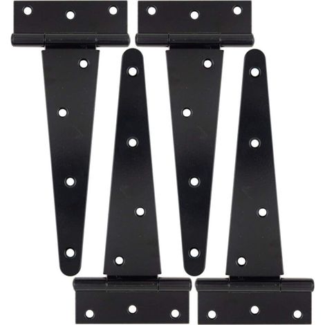 Hochleistungs-t-scharniere – Ideal Für Scheunen, Zäune, Hoftore, Theater Usw. – 4er-pack, Schwarz, 15 Cm