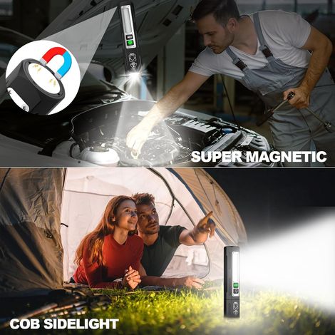 Hochleistungsfähige, Wiederaufladbare Taschenlampen – Kleine, Ultrahelle Magnetische Taschenlampe Mit 8 Leuchtmodi, Taktische Led-taschenlampe, Leistungsstarke Zwei-knopf-taschenlampe Für