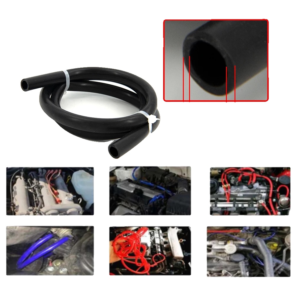Silikon-vakuumrohr, 2m Länge, Universelle Anwendung, Id 8mm Schwarz 2m