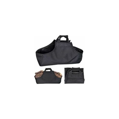 Holzsack, Holzsack Aus Canvas, Kaminholzsack, Holzsack, Griffe Für Holzsäcke Für Campingkamine, Holzöfen, Schwarz