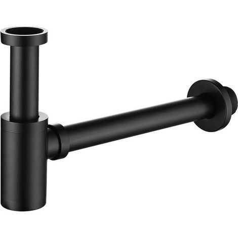 Horizontaler Edelstahl-wandsiphon – Geeignet Für Waschbecken, Spülbecken, Becken Etc. – 1 Stück, Schwarz
