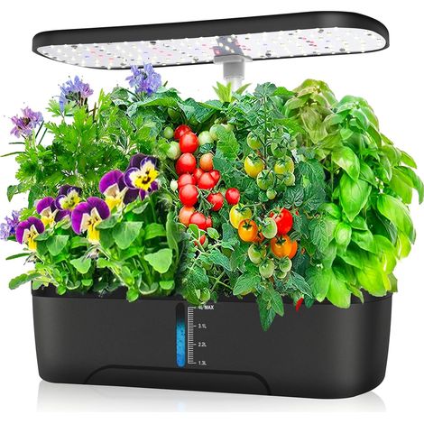 Hydroponisches System Mit 12 Kammern – Kräutergarten Für Drinnen – Mit Pflanzenlampe Und Zeitschaltuhr – Höhenverstellbar – Für Den Indoor-gartenbau